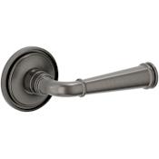 Baldwin Briarcrest Passage Door Lever Set with 5070 Rose from the Estate Collection Lifetime Graphite Nickel