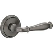Baldwin Nashville Non-Turning Two-Sided Dummy Door Lever Set with 5078 Rose from the Estate Collection Lifetime Graphite Nickel