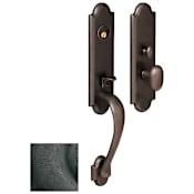 Baldwin Boulder Right Hand Single Cylinder Mortise Entrance Handleset Trim Set with 5452 Estate Collection Lever Distressed Oil Rubbed Bronze