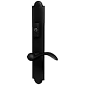 Baldwin Boulder Door Configuration 6 Inactive Multi Point Trim Lever Set with American Cylinder Above Handle Satin Black