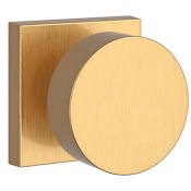 Baldwin Contemporary Passage Door Knob with Square Rose Lifetime Satin Brass