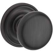 Baldwin Round Passage Door Knob with Round Rose Venetian Bronze