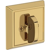 Baldwin Chamfered Square Solid Brass One Sided Patio Deadbolt from the Reserve Collection Lifetime Polished Brass