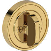 Baldwin Recessed Round Solid Brass One Sided Patio Deadbolt from the Reserve Collection Lifetime Polished Brass