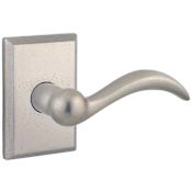 Baldwin Arch Privacy Leverset with Rustic Square Rose - Right Handed White Bronze