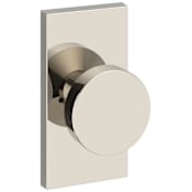 Baldwin Contemporary Privacy Door Knob Set with 5 Inch Rectangle Rose from the Reserve Collection Lifetime Polished Nickel