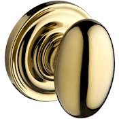 Baldwin Ellipse Privacy Door Knob with Round Rose Lifetime Polished Brass