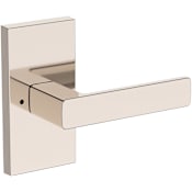Baldwin Sharpewood Privacy Door Lever Set with Contemporary 5" Rose from the Reserve Collection Lifetime Polished Nickel