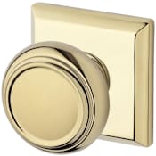 Baldwin Traditional Privacy Door Knob with Square Rose Lifetime Polished Brass