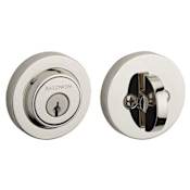 Baldwin Contemporary Round Single Cylinder Keyed Entry Deadbolt Lifetime Polished Nickel