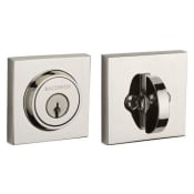 Baldwin Contemporary Square Single Cylinder Keyed Entry Deadbolt Lifetime Polished Nickel