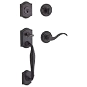 Baldwin Westcliff Standard C Keyway Single Cylinder Keyed Entry Handleset with Traditional Round Rose and Curve Lever on Interior Venetian Bronze
