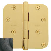 Baldwin 4" Wide Plain Bearing 5/8" Radius Corner Mortise Door Hinge from the Estate Collection - Single Hinge Distressed Oil Rubbed Bronze