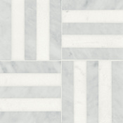 Bedrosians Matisse - 13" x 13" Square Floor and Wall Tile - Honed Visual - Sold by Carton (5.1 SF/Carton) Mosaic 1White Carrara / Thassos
