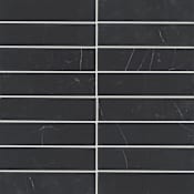 Bedrosians Monet - 2" x 8" Rectangle Floor and Wall Tile - Honed Visual - Sold by Carton (4.44 SF/Carton) Nero Marquina