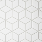 Bedrosians Le Cafe - 2" x 3" Diamond Floor and Wall Tile - Matte Visual - Sold by Carton (8.89 SF/Carton) White