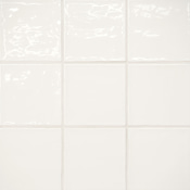 Bedrosians Marin - 4" x 4" Square Floor and Wall Tile - Glossy Visual - Sold by Carton (5.49 SF/Carton) Pearl White
