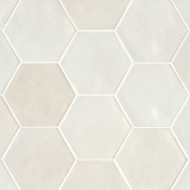 Bedrosians Celine - 4" x 5" Hexagon Floor and Wall Tile - Glossy Visual - Sold by Carton (4.68 SF/Carton) White