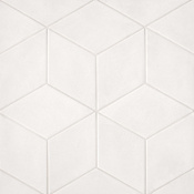 Bedrosians Allora - 8" x 13" Rhomboid Floor and Wall Tile - Matte Visual - Sold by Carton (9.46 SF/Carton) Solid White