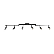 Bellevue 6 Light 47" Wide Fixed Rail Ceiling Fixture Black