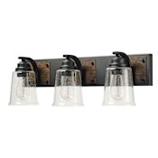 Bellevue Encore 3 Light 24" Wide Bathroom Vanity Light Dark Faux Wood