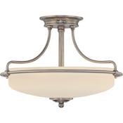 Bellevue Dallam 3 Light 17" Wide Semi-Flush Mount Ceiling Fixture Antique Nickel
