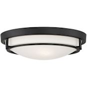 Bellevue 13" Wide Flush Mount Ceiling Fixture with Frosted Glass Shade Matte Black