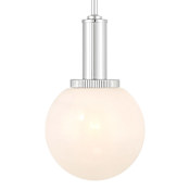 Bellevue 8" Wide Mini Pendant with Strié Glass Shade Chrome
