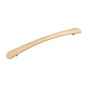 Belwith Keeler Vale 7-9/16" Center to Center Curved Cabinet Bar Handle / Drawer Bar Pull Brushed Golden Brass