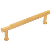 Belwith Keeler Verge 5-1/16" Center to Center Solid Brass Diamond Knurled Cabinet Handle / Drawer Pull Brushed Golden Brass
