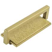 Belwith Keeler Ember 3" Center to Center Rectangular Ring Designer Cabinet Knob / Drawer Knob from the Bijou Collection Brushed Golden Brass