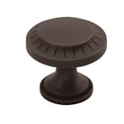 Belwith Keeler Vintage 1900 1-3/16 Inch Solid Brass Mushroom Cabinet Knob Black Iron