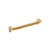 Belwith Keeler Verge 5-1/16" Center to Center Solid Brass Curved Grip Knurled Cabinet Handle / Drawer Pull Brushed Golden Brass