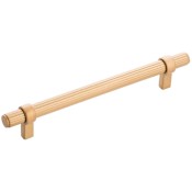 Belwith Keeler Sinclaire 6-5/16" Center to Center Ridged Bar Cabinet Handle / Drawer Bar Pull Brushed Golden Brass