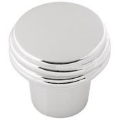 Belwith Keeler Fermata 1-5/16 Inch Textured Wire Wrap Inspired Flat Mushroom Cabinet Knob / Drawer Knob Pull Chrome