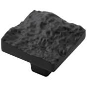 Belwith Keeler Sandrine 1-3/8" Rustic Raw Textured Square Cabinet Knob / Drawer Knob Black Mist