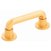 Belwith Keeler Urbane 3" Center to Center Industrial Vintage Pipe Style Cabinet Handle / Drawer Pull Brushed Golden Brass