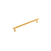 Belwith Keeler Verge 12" Center to Center Solid Brass Knurled Bar Appliance Handle / Appliance Pull Brushed Golden Brass