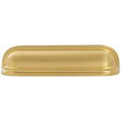 Belwith Keeler Berkshire 3 and 3-3/4" Dual Center to Center Contemporary Cabinet Cup Handle / Drawer Cup Pull Brushed Golden Brass
