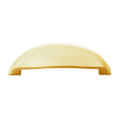 Belwith Keeler Fuller 3-3/4" Center to Center Vintage Cabinet Cup Handle / Drawer Cup Pull Brushed Golden Brass