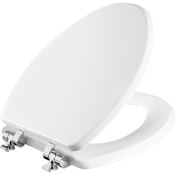 Bemis Mayfair Benton Elongated Enameled Wood Closed-Front Toilet Seat and Lid with Stay-Tite Seat Fastening System and Whisper Close Hinge White