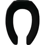 Bemis Elongated Open-Front Toilet Seat with Stay·Tite® Commercial Fastening System™ Self-Sustaining Check Hinge Black