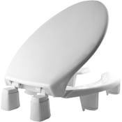 Bemis Medic-Aid Elongated Open-Front Toilet Seat and Lid with Stay-Tite Commercial Fastening System White