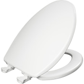 Bemis Elongated Plastic Closed-Front Toilet Seat and Lid with Easy Clean Hinge White