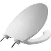 Bemis Elongated Hospitality Plastic Open-Front Toilet Seat and Lid White