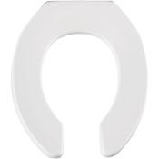 Bemis Round Commercial Plastic Open-Front Less Cover Toilet Seat White