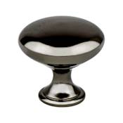 Berenson Advantage One 1-1/8" Classic Simple Round Mushroom Cabinet Knob / Drawer Knob Black Nickel