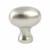 Berenson Transitional Advantage Three - 1-5/16 Inch Classic Oval Egg Cabinet Knob / Drawer Knob Brushed Nickel