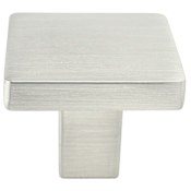 Berenson Contemporary Advantage One 1-1/8 Inch Square Cabinet Knob / Drawer Knob Brushed Nickel