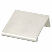 Berenson Bravo 1-3/4 Inch Wide 1-1/4" Center to Center Finger Tab Cabinet Edge Pull from the Uptown Appeal Series Brushed Nickel